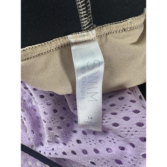 Swim Cacique Lane Bryant 2 Piece Swim Perforated Light Purple Size 14 Wireless - Picture 8 of 9